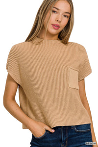 Mock Neck Cropped Sweater