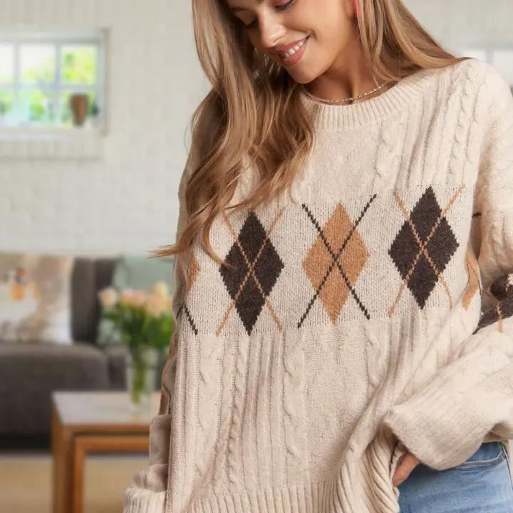 Diamond Pattern Cable Knit
