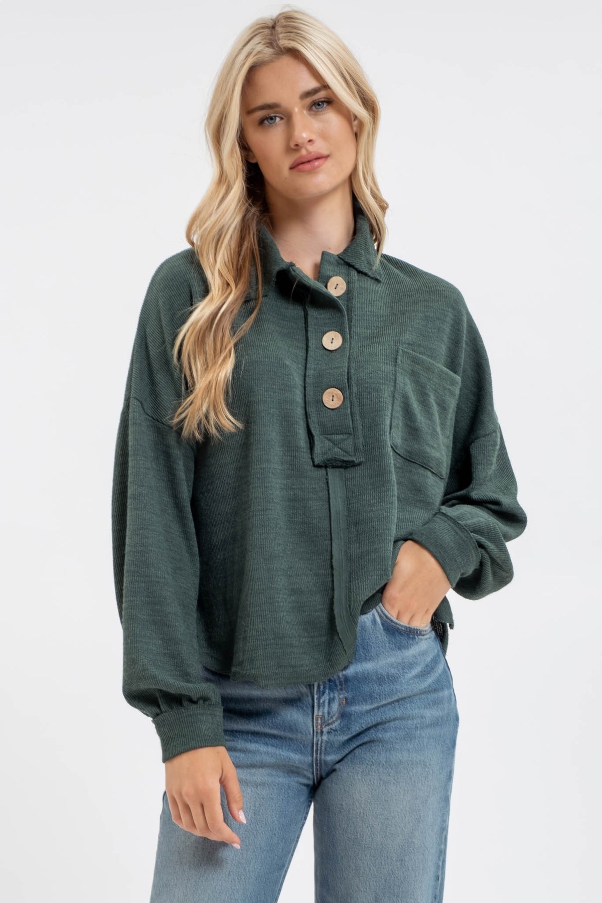 Raw Edge Knit Top