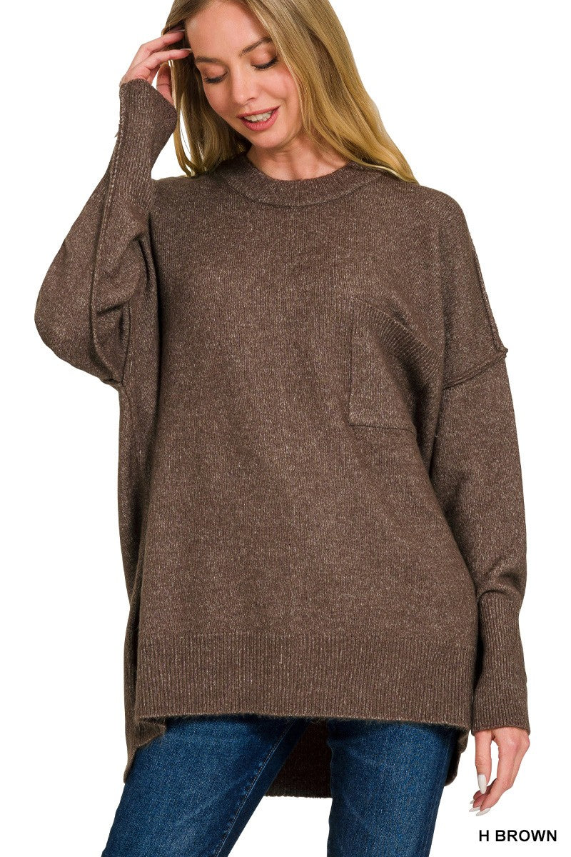 Melange Pocket Sweater