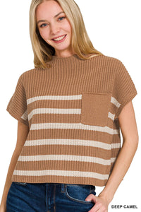 Short Sleeve Stripe Sweater