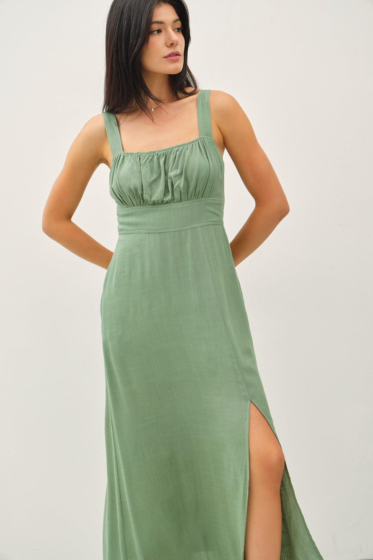 Sleeveless Sundress W/Side Slit