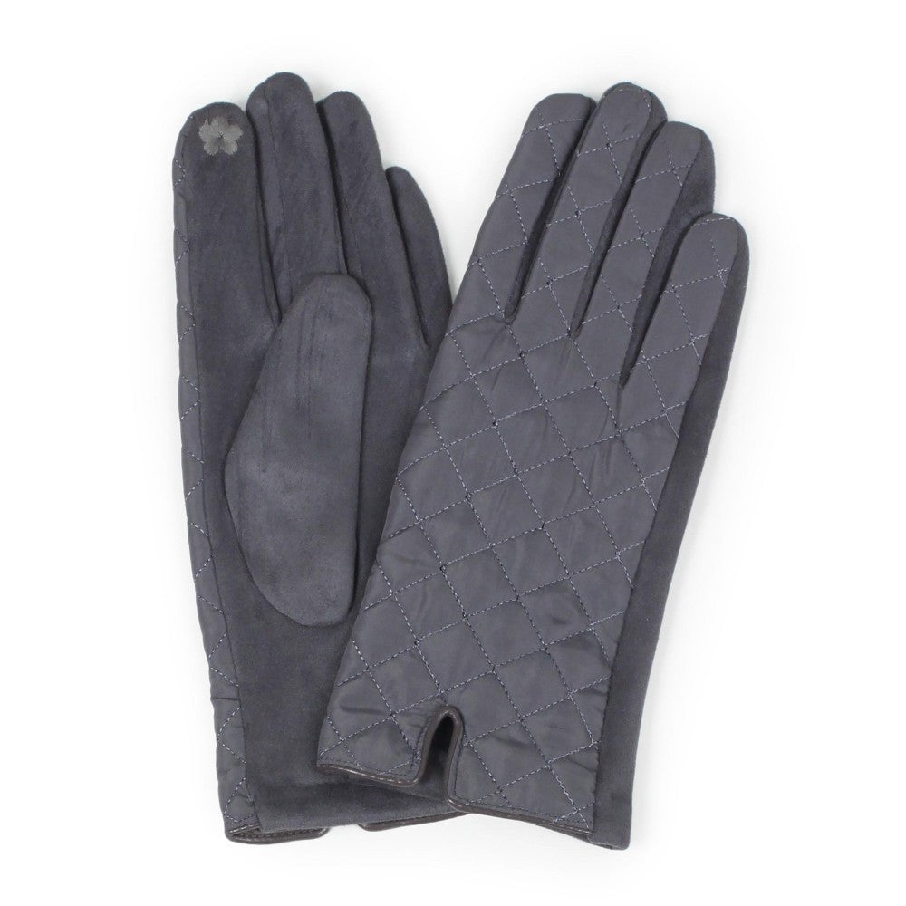 Suede Glove W/Diamond Stitch