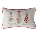 Embroidered Christmas Trees Pillow