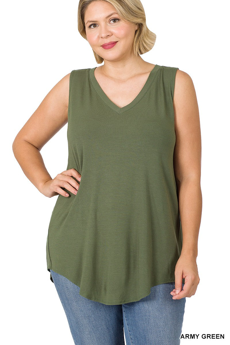 Plus Luxe Sleeveless V-Neck Top
