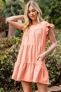 Swiss Dot Ruffle Sleeve Dress