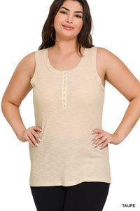 Ribbed Button Tank