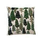 Embroidered Pillow w/ Trees