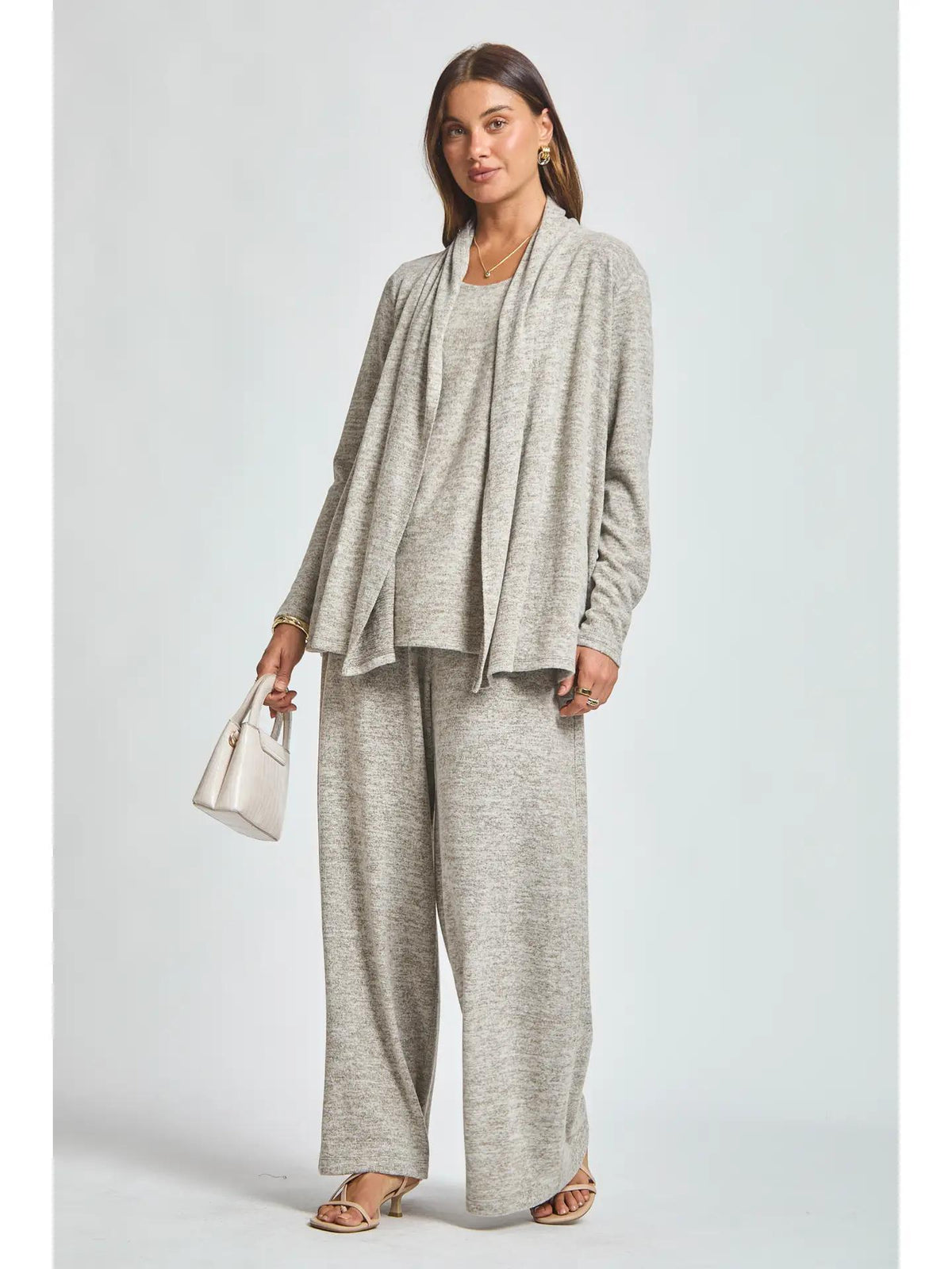 Tank/Cardigan/Pants Set - Olive