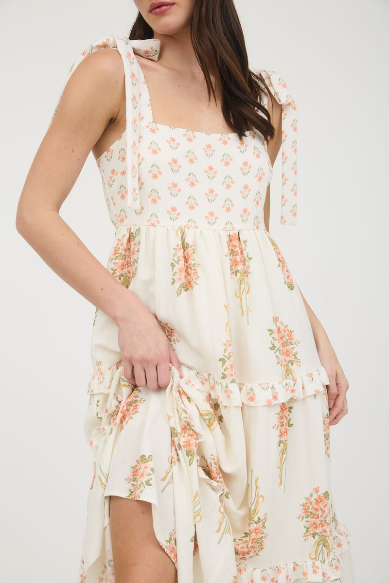Floral Bouquet Tie Strap Dress
