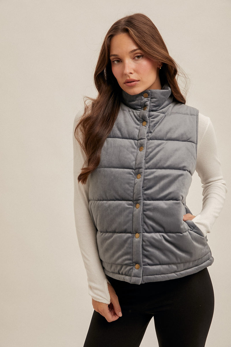 Velvet Vest W/Pockets