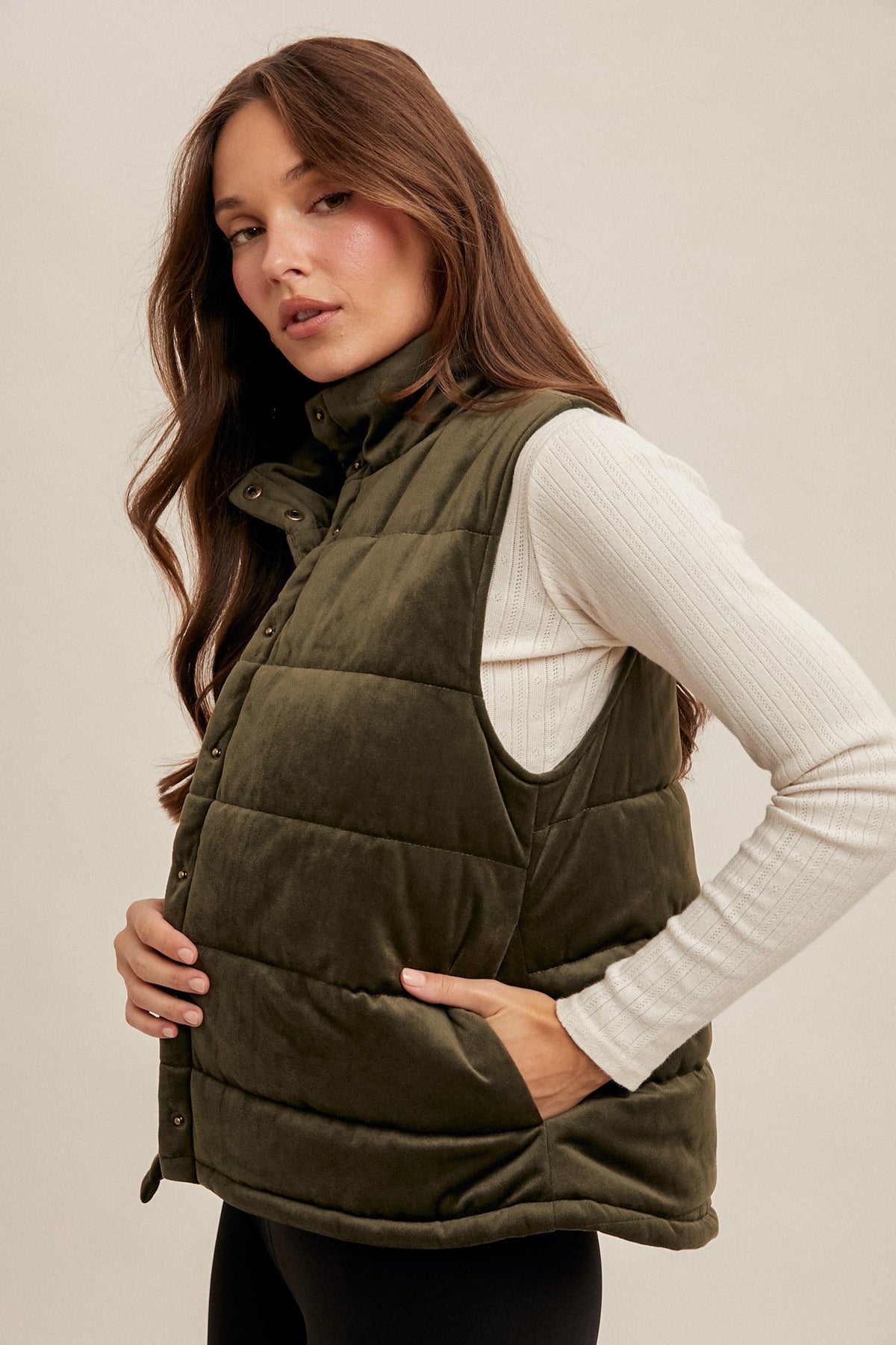Velvet Vest W/Pockets
