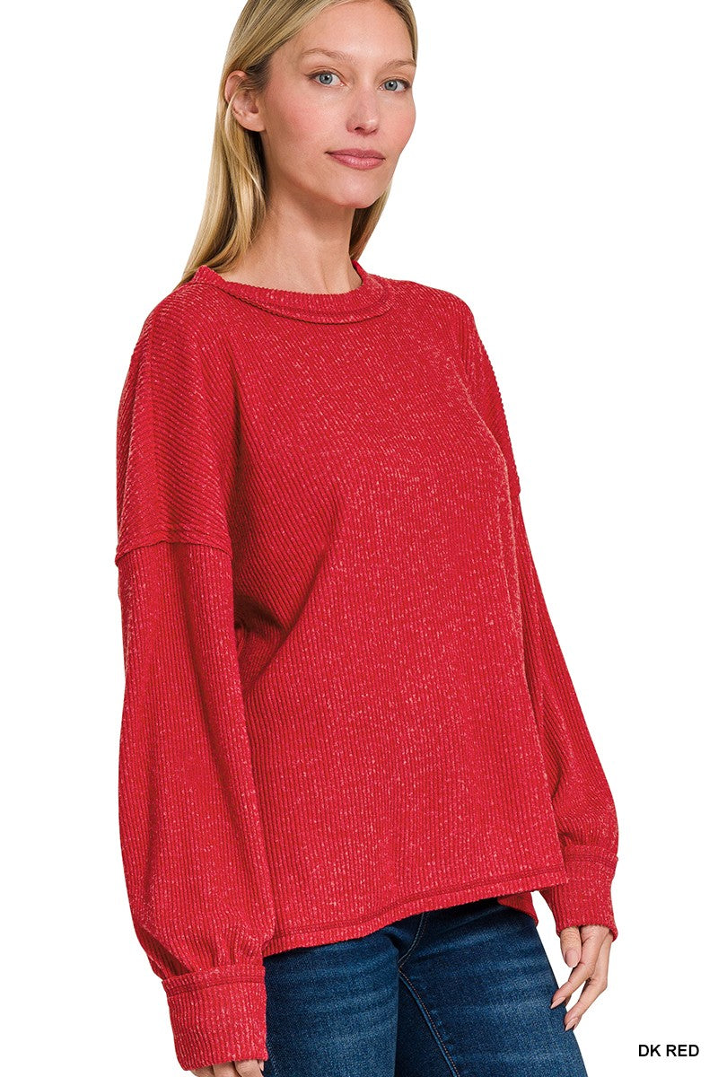 Brushed Ribbed Hacci Sweater
