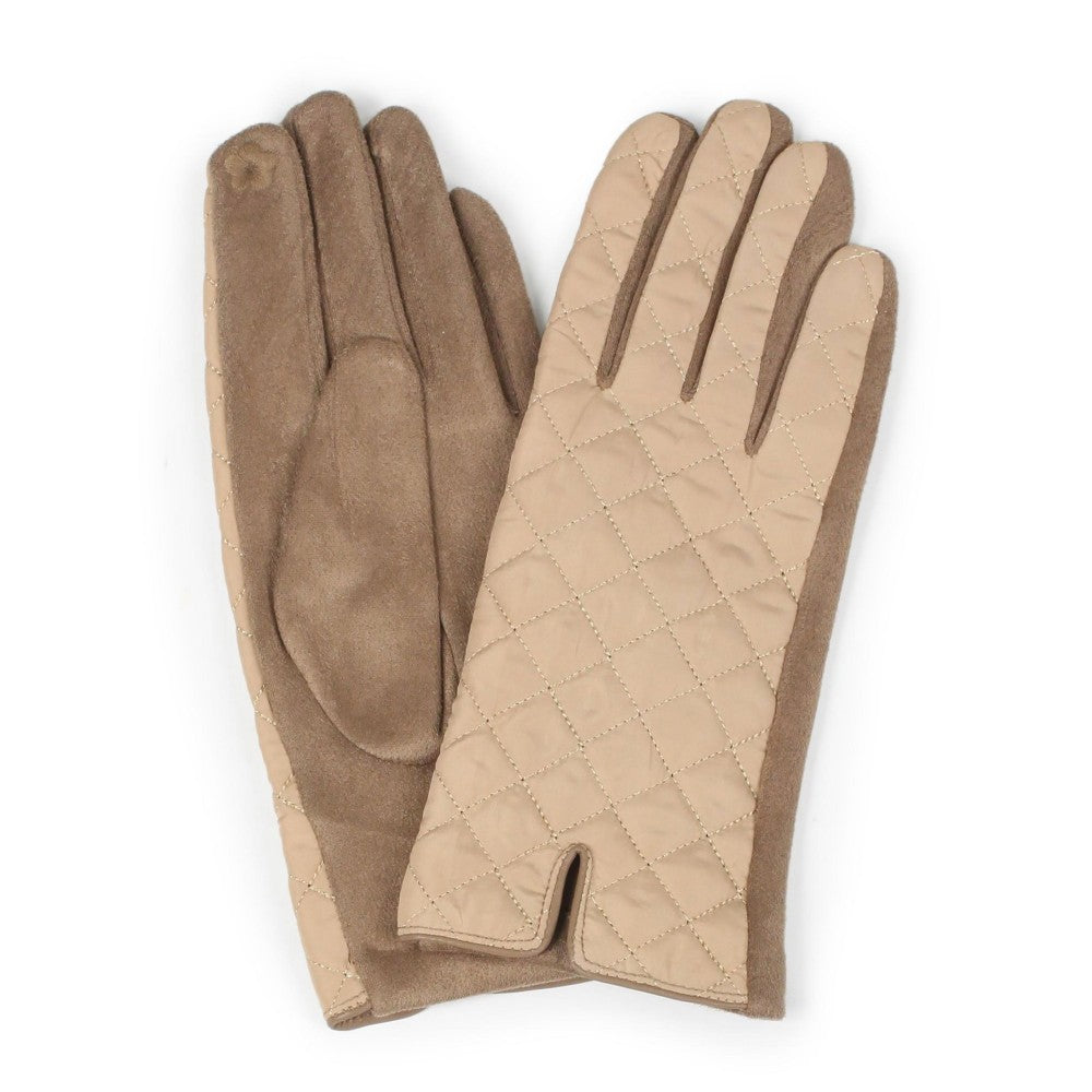 Suede Glove W/Diamond Stitch