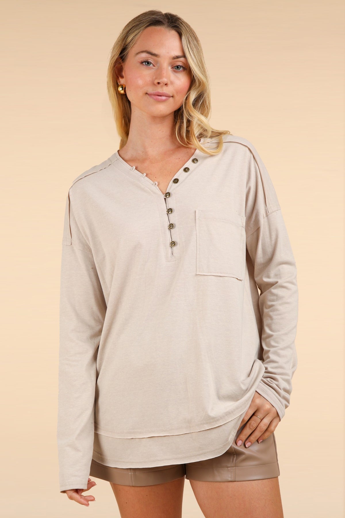 Plus Mineral Washed Knit Top