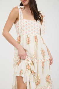 Floral Bouquet Tie Strap Dress