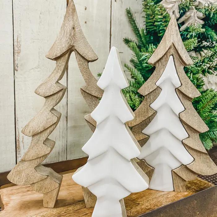 Wooden Tree w/ White Enamel