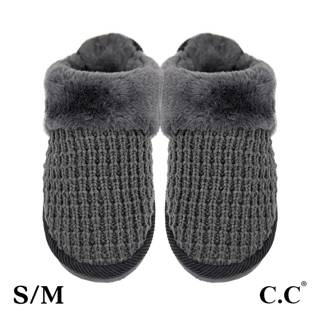 Ribbed Knitted Slippers