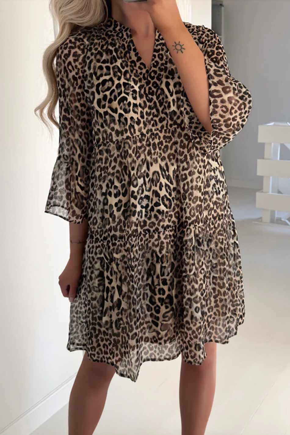 Leopard V-Neck Dress