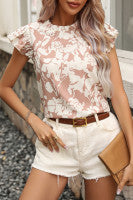 Floral Print Short Sleeve Blouse