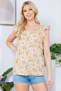 Swiss Dot Ruffle Sleeve Top