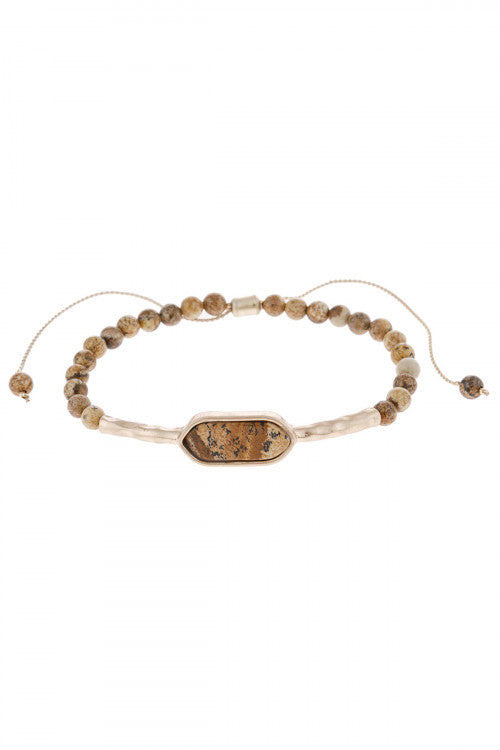 Natural Stone Slider Bracelet
