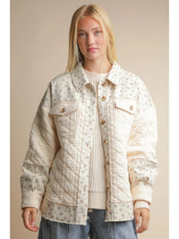 Floral Printed Cotton Jacket - Cream