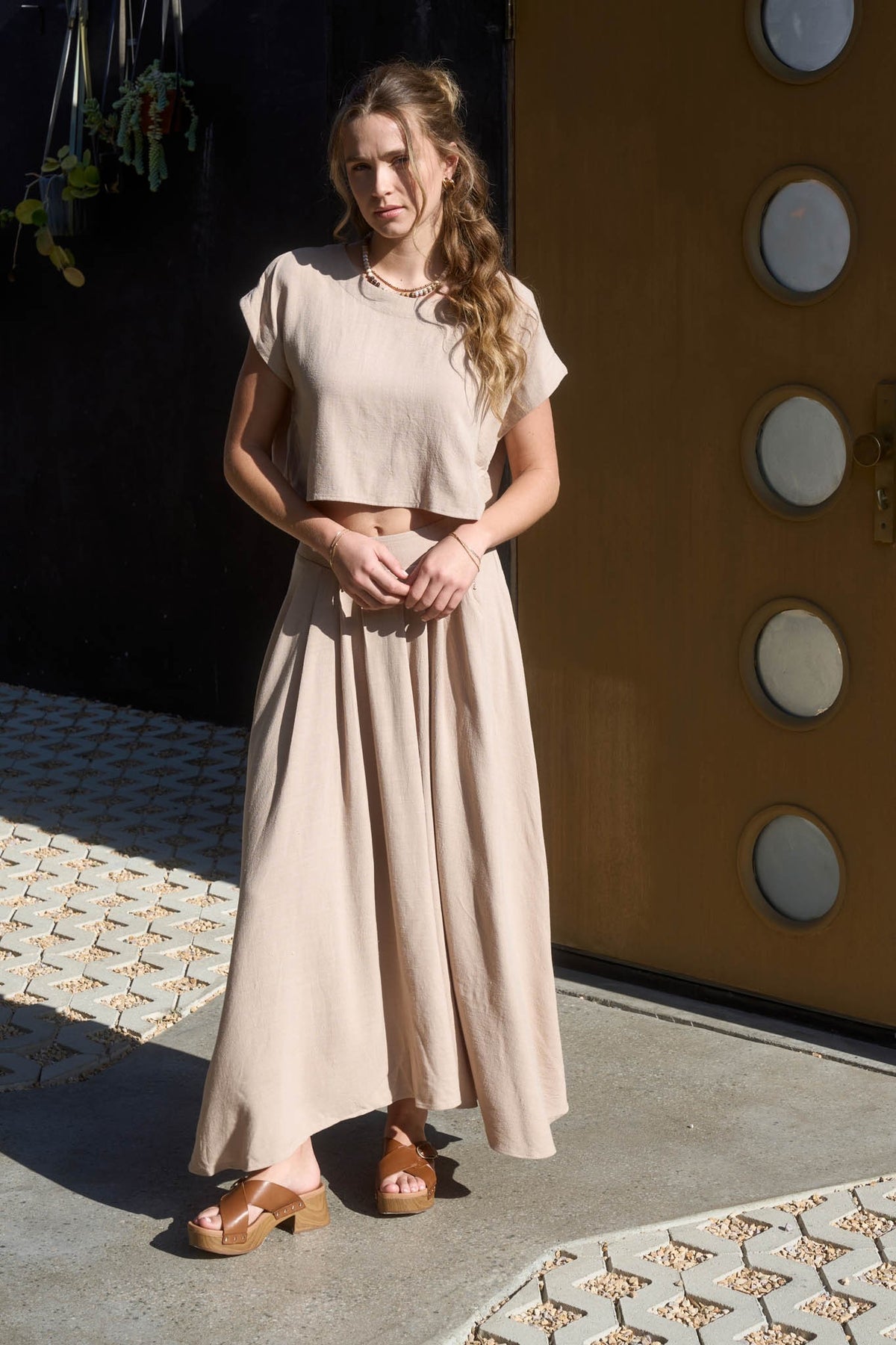 Pleated Handkerchief Linen Skirt