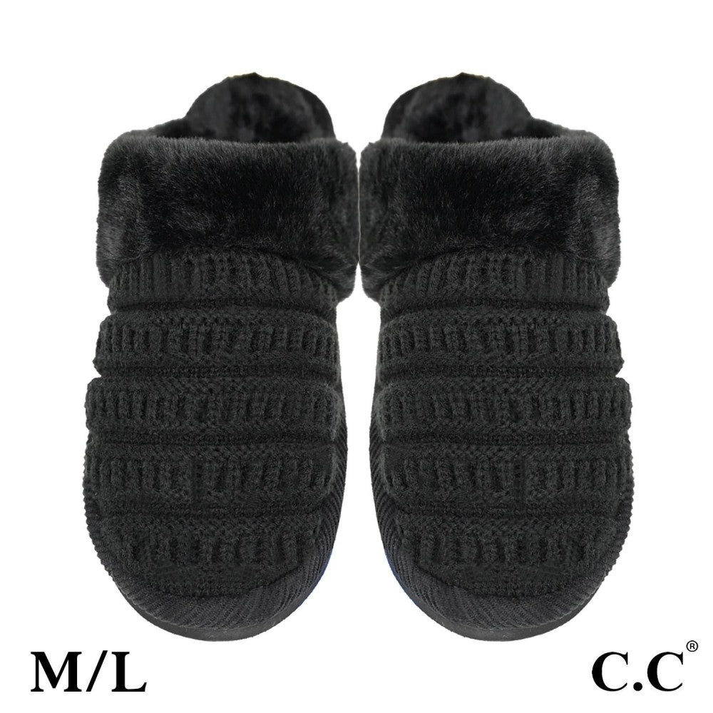 Ribbed Knitted Slippers