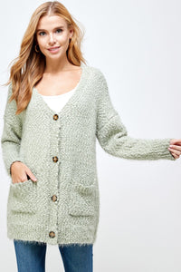 Fuzzy Textured Cardigan
