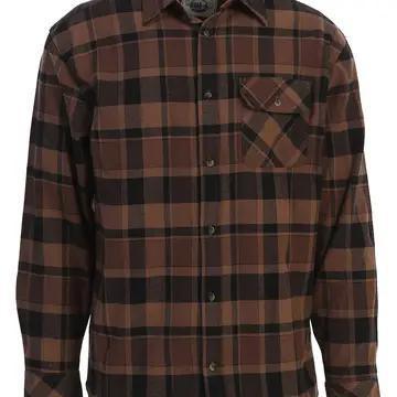 Flannel w/ Corduroy Contrast - Chocolate/Black