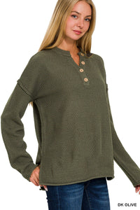4 Button Henley Sweater