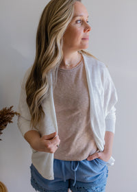 Dolman Sleeve Slub Cardigan