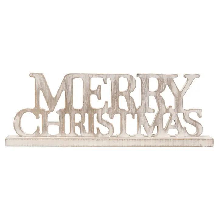 Wooden Merry Christmas w/ Base