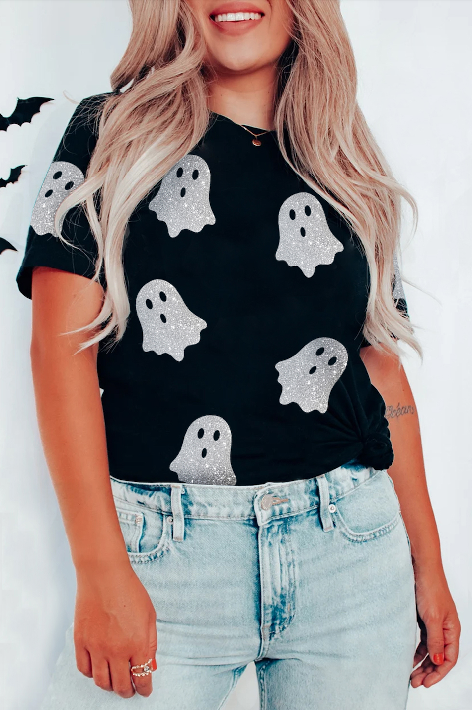 Glitter Ghost Halloween Shirt
