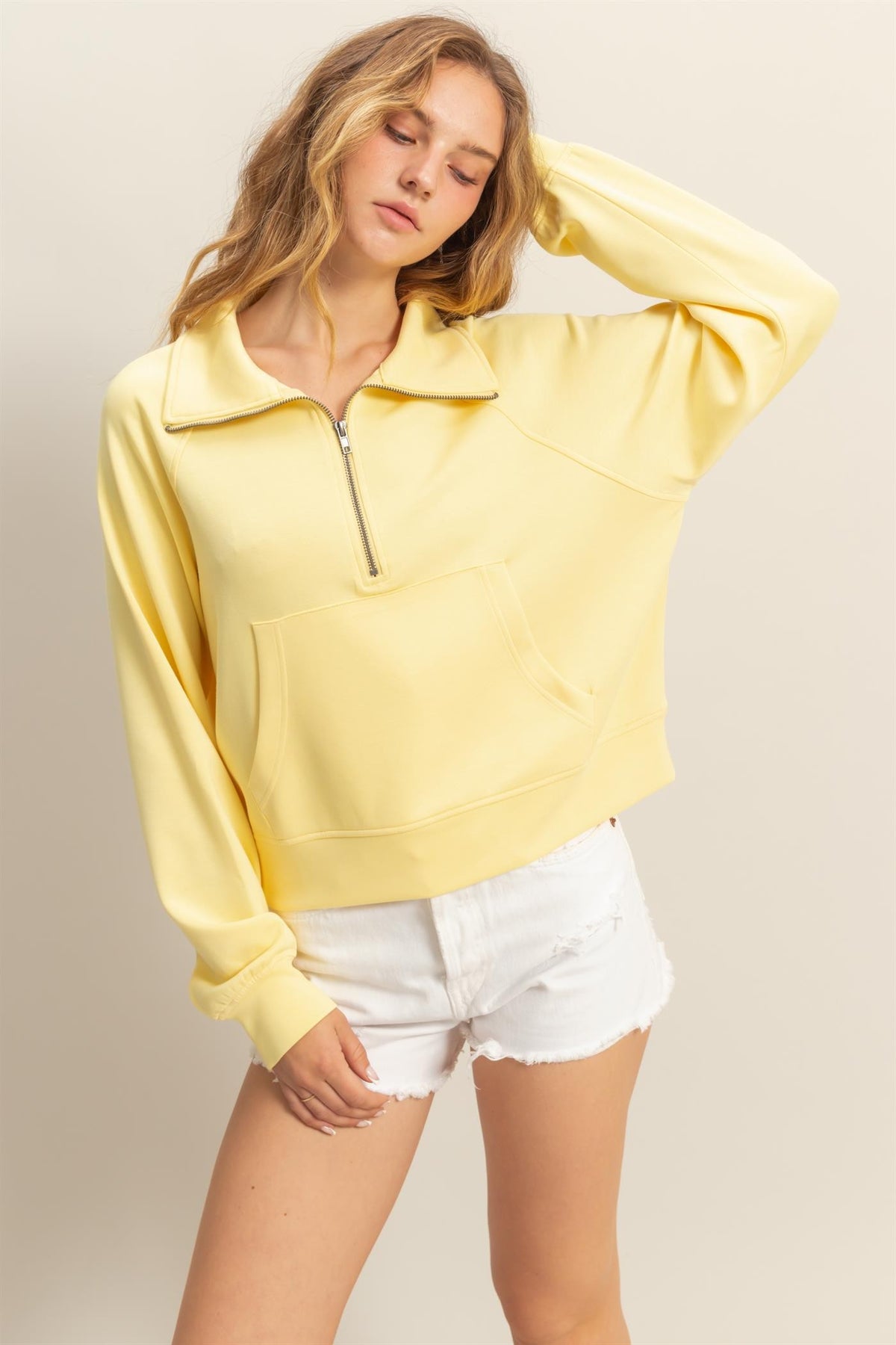 High Neck 1/2 Zip Sweatshirt
