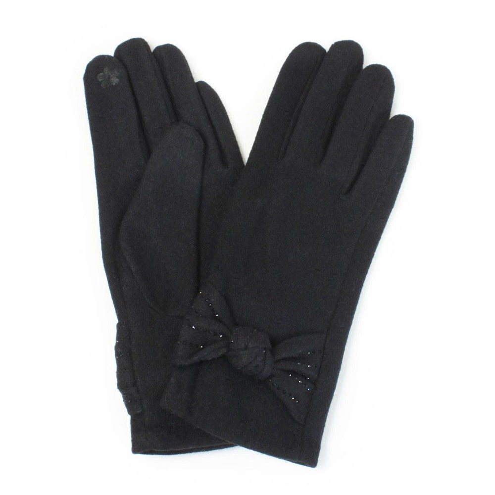 Suede Gloves W/Bows