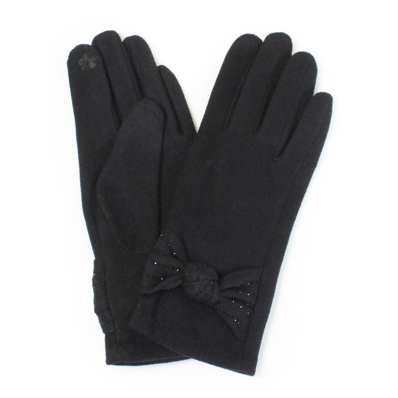 Suede Gloves W/Bows