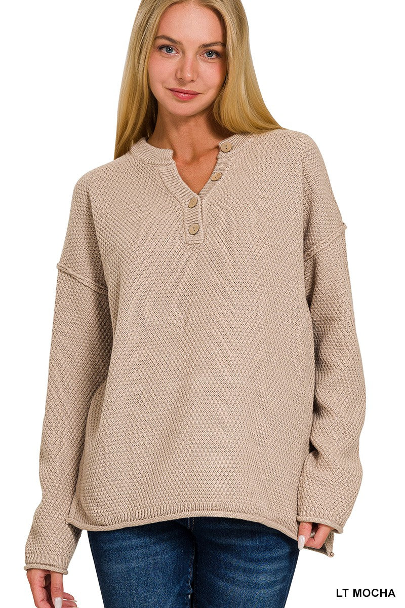4 Button Henley Sweater