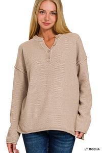 4 Button Henley Sweater