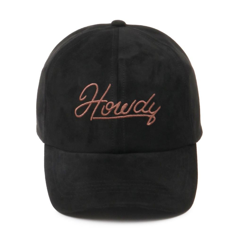 Howdy Faux Suede Baseball Cap