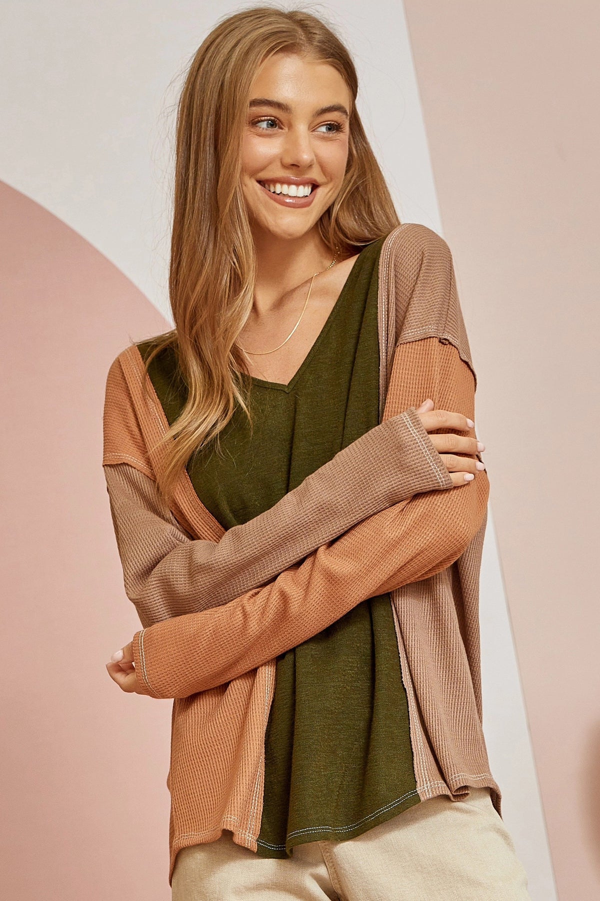 Plus Color Block Tunic