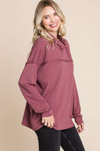 Drape Neck Loose Fit Top