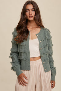 Fringe Button Down Cardigan