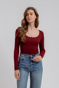 Scallop Trim Sweater
