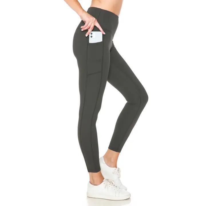 Plus Fleece Lined Leggings - Charcoal