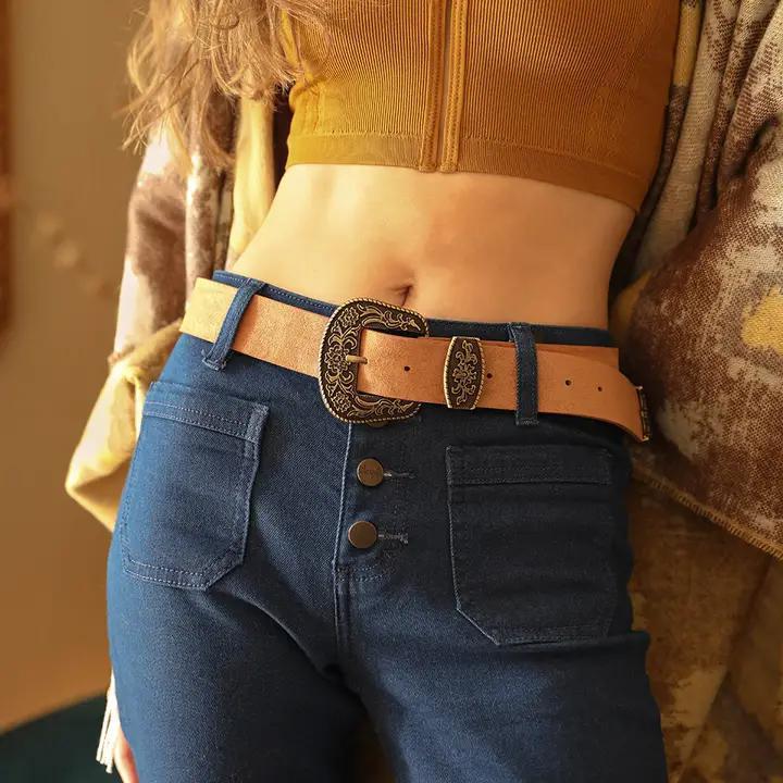 Suede Western Buckle Belt