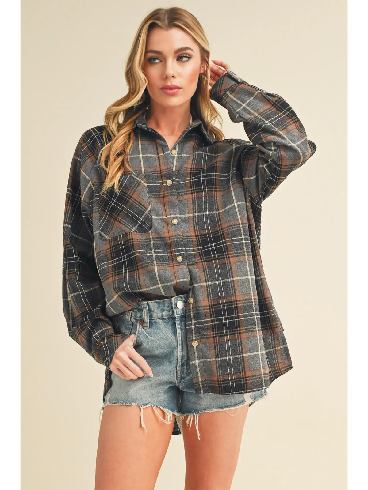 Katie Flannel - Gray