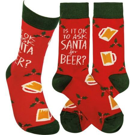 Novelty Socks Socks for Beer Cotton Christmas Santa