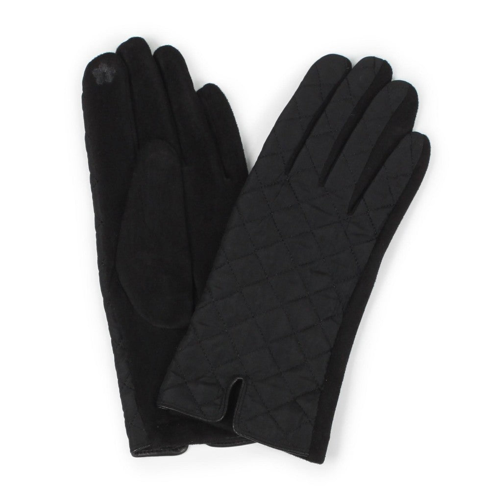 Suede Glove W/Diamond Stitch